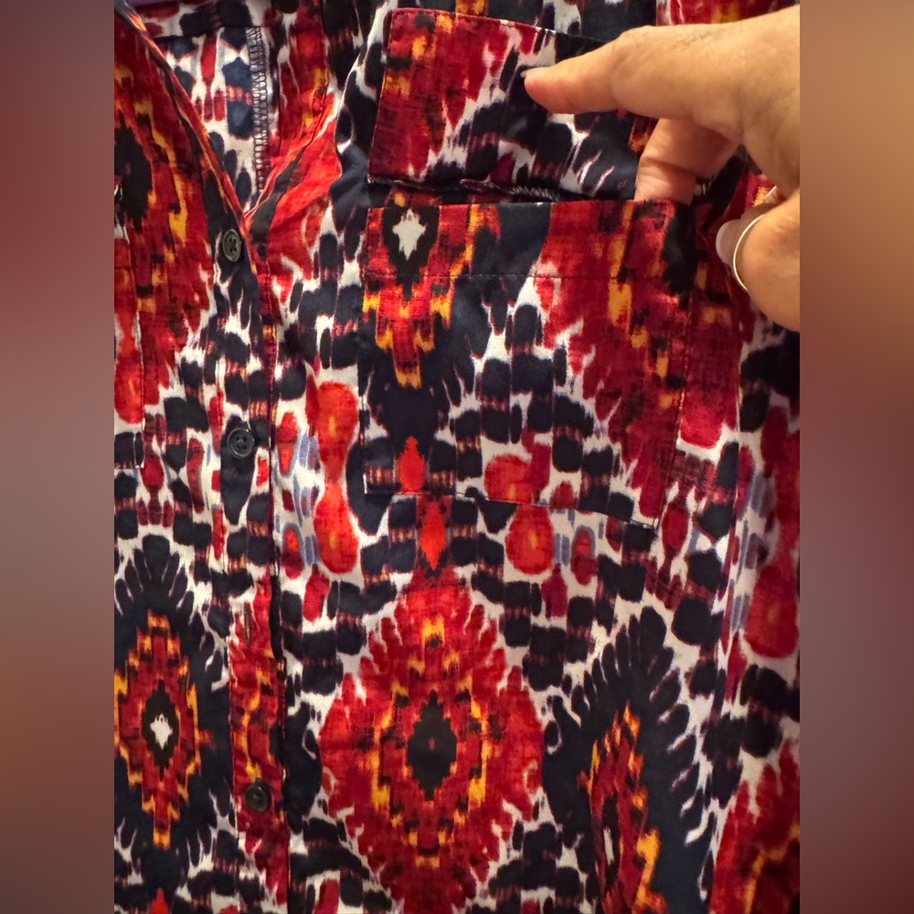 Van Heusen Multicolor Geometric Print Blouse - Picture 2 of 6